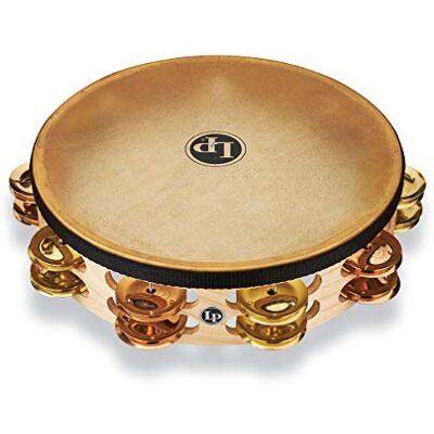 Latin Percussion Tambourin Pro Pandereta de doble fila de 10 pulgadas con cabeza de latón y bronce Latin Percussion Tambourin Pro Pandereta de doble fila de 10 pulgadas con cabeza de latón y bronce