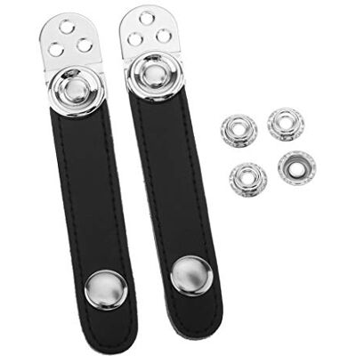 Pleayietoopiatiey Correas de fuelle de acordeón negras con película de extensión de metal para acordeón de 8,6 cm Pleayietoopiatiey Correas de fuelle de acordeón negras con película de extensión de metal para acordeón de 8,6 cm