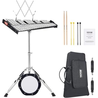 VEVOR Kit de Campana de Xilófono Glockenspiel de 32 Notas Instrumento de Percusión con Mazos, Baquetas, Atril, Almohadilla de Práctica, Soporte Ajustable y Bolsa de Transporte para Estudiante, Adulto VEVOR Kit de Campana de Xilófono Glockenspiel de 32 Notas Instrumento de Percusión con Mazos, Baquetas, Atril, Almohadilla de Práctica, Soporte Ajustable y Bolsa de Transporte para Estudiante, Adulto