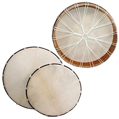 Terré Sevendo Tambor de marco (diámetro: 50 cm, madera contrachapada de caoba, redondo, piel de cabra, tensible) Terré Sevendo Tambor de marco (diámetro: 50 cm, madera contrachapada de caoba, redondo, piel de cabra, tensible)
