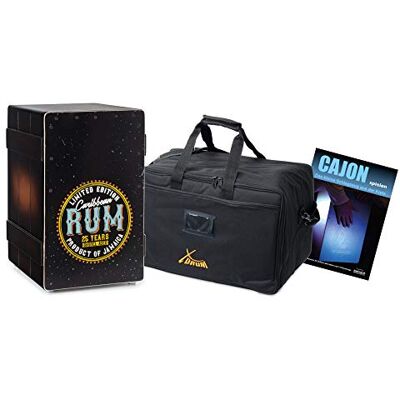 XDrum Design Series Cajon "Rum" Set incl. Bolsa + Escuela, Cajón, 5 cm Cajón de diseño con estampado vintage, Puerto de graves integrado, Cuerpo: HPL (High Pressure Laminate), Graves potentes XDrum Design Series Cajon "Rum" Set incl. Bolsa + Escuela, Cajón, 5 cm Cajón de diseño con estampado vintage, Puerto de graves integrado, Cuerpo: HPL (High Pressure Laminate), Graves potentes