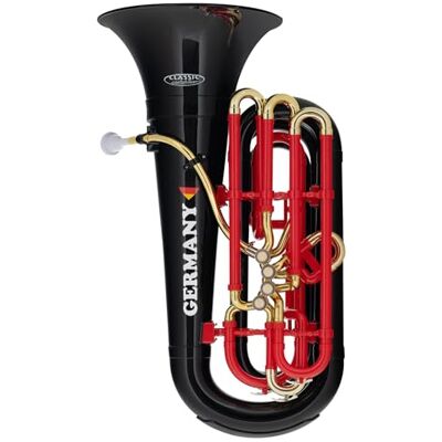Classic Cantabile KT-30DE MardiBrass Tuba de Alemania de plástico Modelo: KT-30DE, Edición especial limitada "Alemania" con acabado exclusivo en negro/rojo/dorado, Afinación: Bb, Peso: 4 Classic Cantabile KT-30DE MardiBrass Tuba de Alemania de plástico Modelo: KT-30DE, Edición especial limitada "Alemania" con acabado exclusivo en negro/rojo/dorado, Afinación: Bb, Peso: 4