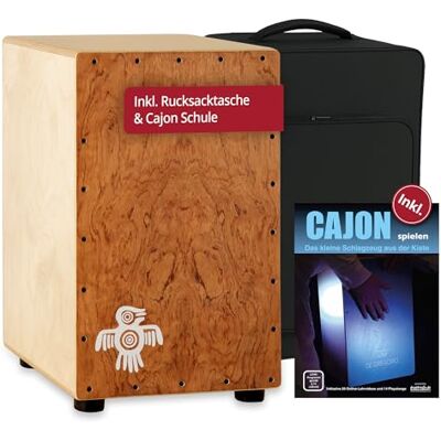 XDrum PERC CP-482 Cajon Peruana Hardwood Set incl. Escuela de Cajón Sonido equilibrado y nítido con relación balanceada de graves/snare, Placa de golpe de 3 mm de Hardwood, 5 cm, Peso: aprox. 4 XDrum PERC CP-482 Cajon Peruana Hardwood Set incl. Escuela de Cajón Sonido equilibrado y nítido con relación balanceada de graves/snare, Placa de golpe de 3 mm de Hardwood, 5 cm, Peso: aprox. 4