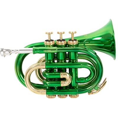 GEWA Roy Benson Trompeta de bolsillo en Sib PT-101E (campana de latón de precisión, tudel de latón dorado, trompeta de bolsillo premium, incl. estuche rectangular protector, con función de mochila), Verde GEWA Roy Benson Trompeta de bolsillo en Sib PT-101E (campana de latón de precisión, tudel de latón dorado, trompeta de bolsillo premium, incl. estuche rectangular protector, con función de mochila), Verde
