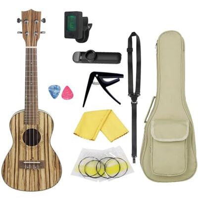 IHNXIOFEI Ukelele De Madera De Cebra De 24 Pulgadas, Ukelele De 4 Cuerdas Con Correa Afinadora, Piezas De Cuerdas Capo Ukelele para Principiante IHNXIOFEI Ukelele De Madera De Cebra De 24 Pulgadas, Ukelele De 4 Cuerdas Con Correa Afinadora, Piezas De Cuerdas Capo Ukelele para Principiante