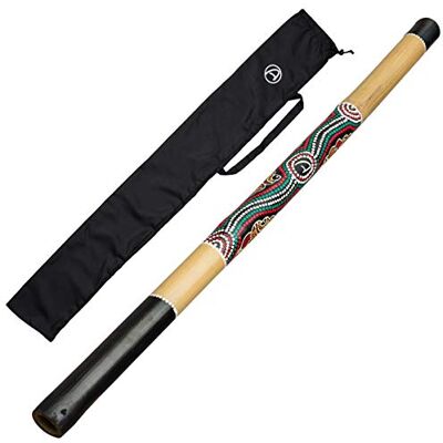 Australian Treasures Conjunto de Didgeridoo para Principiantes Pintado a Mano, Motivos Aborígenes, Bolsa de Transporte Incluida Australian Treasures Conjunto de Didgeridoo para Principiantes Pintado a Mano, Motivos Aborígenes, Bolsa de Transporte Incluida