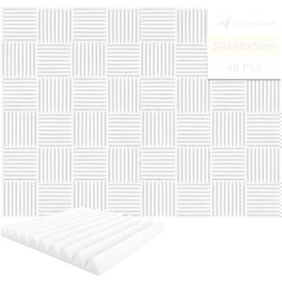 Arrowzoom 48 Paneles Cuña Wedge Absorción de Sonido Acústico 50x50x5cm Aislamiento de Espuma Acústica Estudio de Grabación Casas Estudios Azulejos Ignífugos AZ1134 blanco Arrowzoom 48 Paneles Cuña Wedge Absorción de Sonido Acústico 50x50x5cm Aislamiento de Espuma Acústica Estudio de Grabación Casas Estudios Azulejos Ignífugos AZ1134 blanco