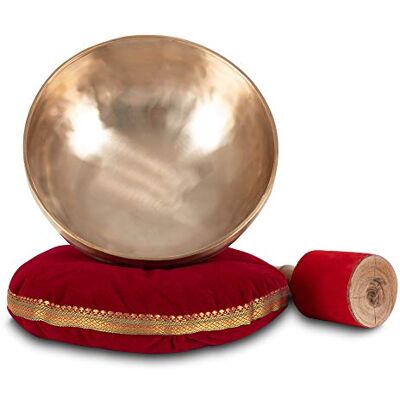 XDrum Cuenco Terapéutico Tonalidad C Pequeño Set Completo, Color: dorado Cuenco martillado a mano para Chakra Raíz (Muladhara), Afinado en tono C, Aleación de 7 metales diferentes, Cojín, Mazo XDrum Cuenco Terapéutico Tonalidad C Pequeño Set Completo, Color: dorado Cuenco martillado a mano para Chakra Raíz (Muladhara), Afinado en tono C, Aleación de 7 metales diferentes, Cojín, Mazo