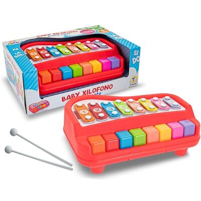 Teorema Giocattoli , Xilófono Juguete para Niños, Xilófono Niños 1 Año 2 en 1 con Teclas Piano, Primer Instrumento Musical para Bebés con Palillos Incluidos, Color Aleatorio (Rojo/Azul) Teorema Giocattoli , Xilófono Juguete para Niños, Xilófono Niños 1 Año 2 en 1 con Teclas Piano, Primer Instrumento Musical para Bebés con Palillos Incluidos, Color Aleatorio (Rojo/Azul)