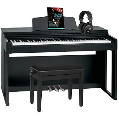Classic Cantabile Piano digital 88 teclas con acción de martillo Teclado electronico USB/MIDI a host, 128 polifonía, 40 voces Organo musical Set con banqueta y auriculares Negro mate Classic Cantabile Piano digital 88 teclas con acción de martillo Teclado electronico USB/MIDI a host, 128 polifonía, 40 voces Organo musical Set con banqueta y auriculares Negro mate
