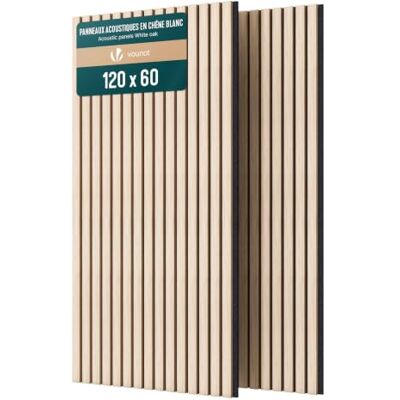 VOUNOT ® 2x Paneles Acústicos Decorativos de MDF 120x60x2,1cm Roble Blanco Insonorización Acústica Pared Absorción Sonido con Fieltro Poliéster Pared Láminas Listones 3D para Salón Despacho Encimera VOUNOT ® 2x Paneles Acústicos Decorativos de MDF 120x60x2,1cm Roble Blanco Insonorización Acústica Pared Absorción Sonido con Fieltro Poliéster Pared Láminas Listones 3D para Salón Despacho Encimera