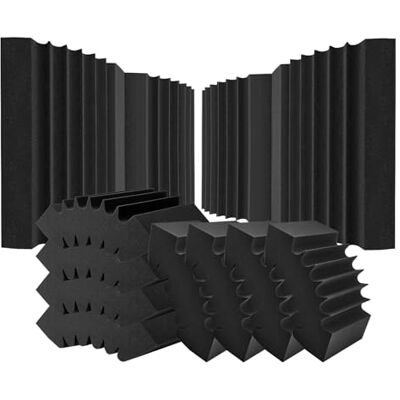 VEVOR Paneles de Espuma Acústica, 4 uds, 420 x 160 x 300 mm, Paneles de Pared Insonorizados Adhesivos de Alta Densidad, Absorbente de Sonido para Paredes y Techos Estudio, Negro VEVOR Paneles de Espuma Acústica, 4 uds, 420 x 160 x 300 mm, Paneles de Pared Insonorizados Adhesivos de Alta Densidad, Absorbente de Sonido para Paredes y Techos Estudio, Negro