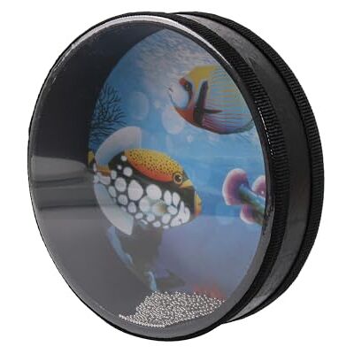 Yibuy Wave Bead Ocean Drum para musical educativo instrumento de percusión de 8 pulgadas tambor de sonido de mar Yibuy Wave Bead Ocean Drum para musical educativo instrumento de percusión de 8 pulgadas tambor de sonido de mar