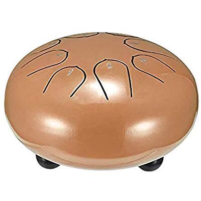 Iwinna Steel Tongue Drum, 6 Inch Hand Pan Percussion Drum 8 Tune Percussion Instruments, Drum with Drumsticks & Carrying Bag, Tutorial Book, 4 Finger Picks (Golden) Iwinna Steel Tongue Drum, 6 Inch Hand Pan Percussion Drum 8 Tune Percussion Instruments, Drum with Drumsticks & Carrying Bag, Tutorial Book, 4 Finger Picks (Golden)