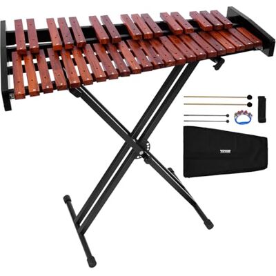 VEVOR Xilófono Glockenspiel de 37 Notas, Instrumento de Percusión Profesional de Madera, con Soporte de Altura Ajustable, 4 Mazos y Bolsa de Transporte, para Principiantes, C4-C7, Color Marrón VEVOR Xilófono Glockenspiel de 37 Notas, Instrumento de Percusión Profesional de Madera, con Soporte de Altura Ajustable, 4 Mazos y Bolsa de Transporte, para Principiantes, C4-C7, Color Marrón