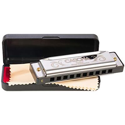 Cascha Armónica en E-mayor, incluye funda y paño de cuidado, armónica especial de blues country, para principiantes y niños, plata Cascha Armónica en E-mayor, incluye funda y paño de cuidado, armónica especial de blues country, para principiantes y niños, plata