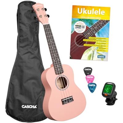 Cascha Concert Linden Ukelele (incluye bolsa, 3 púas, book, sintonizador) Cascha Concert Linden Ukelele (incluye bolsa, 3 púas, book, sintonizador)