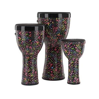 GEWA Liberty Djembé Nestable Conjunto compuesto por: 8", 10", 12" Patrón: Crazy Neon GEWA Liberty Djembé Nestable Conjunto compuesto por: 8", 10", 12" Patrón: Crazy Neon