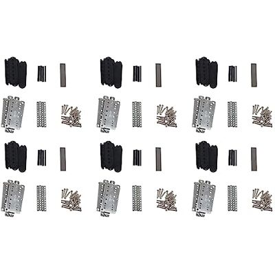 Beelooom Juego de 6 kits de Humbucker para guitarra, placa base de cuproníquel, espaciador, bobina, poste, barra magnética en V Beelooom Juego de 6 kits de Humbucker para guitarra, placa base de cuproníquel, espaciador, bobina, poste, barra magnética en V