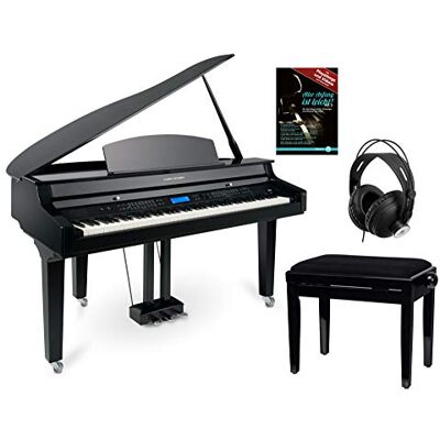 Classic Cantabile Piano Digital Negro Brillo Set, 7 1/4 octavas 88 teclas ponderadas con teclado de martillo graduado y sensor triple, Teclado ponderado con respuesta táctil (6 tipos, Off) Classic Cantabile Piano Digital Negro Brillo Set, 7 1/4 octavas 88 teclas ponderadas con teclado de martillo graduado y sensor triple, Teclado ponderado con respuesta táctil (6 tipos, Off)