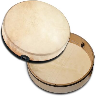 Schlagwerk Bendir – tambor de marco tradicional con efecto zumbador – ⌀ 40 cm / 16 pulgadas – piel de cabra, afinable con cuerdas bordoneras – madera de haya, muy ligero – Made in Germany Schlagwerk Bendir – tambor de marco tradicional con efecto zumbador – ⌀ 40 cm / 16 pulgadas – piel de cabra, afinable con cuerdas bordoneras – madera de haya, muy ligero – Made in Germany