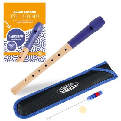 Classic Cantabile Pivella Flauta Dulce Alemana Azul Set Incluye Método Flauta dulce de 2 piezas, Cabezal de plástico especial, azul, Cuerpo de madera de arce, Digitación alemana, Formato: DIN A4 Classic Cantabile Pivella Flauta Dulce Alemana Azul Set Incluye Método Flauta dulce de 2 piezas, Cabezal de plástico especial, azul, Cuerpo de madera de arce, Digitación alemana, Formato: DIN A4