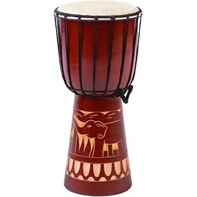 Ciffre Tambor Djembe de 40cm, elefante Bongo tallado, niños principiantes, buen sonido Ciffre Tambor Djembe de 40cm, elefante Bongo tallado, niños principiantes, buen sonido