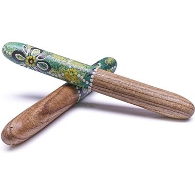 Australian Treasures Palitas plegables, verde, madera tradicional, 25 x 3 cm, diseño hecho a mano, instrumento de percusión para acompañamiento de Didgeridoo, adecuado para jóvenes y viejos Australian Treasures Palitas plegables, verde, madera tradicional, 25 x 3 cm, diseño hecho a mano, instrumento de percusión para acompañamiento de Didgeridoo, adecuado para jóvenes y viejos