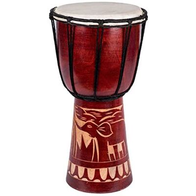 Ciffre 60cm Djembe Bongo Drum Elefante Marrón Tallado Ciffre 60cm Djembe Bongo Drum Elefante Marrón Tallado