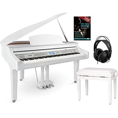 Classic Cantabile Piano Digital Blanco Brillo Set, 7 1/4 octavas 88 teclas ponderadas con teclado de martillo graduado y sensor triple, Teclado ponderado con respuesta táctil (6 tipos, Off) Classic Cantabile Piano Digital Blanco Brillo Set, 7 1/4 octavas 88 teclas ponderadas con teclado de martillo graduado y sensor triple, Teclado ponderado con respuesta táctil (6 tipos, Off)