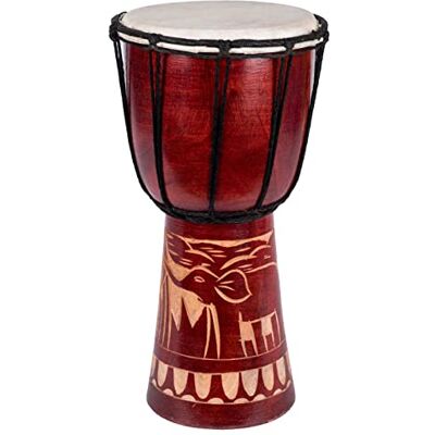 Ciffre Tambor Djembe grande de 70 cm, tambor Bongo, elefante, marrón, comercio justo, sonido superior Ciffre Tambor Djembe grande de 70 cm, tambor Bongo, elefante, marrón, comercio justo, sonido superior