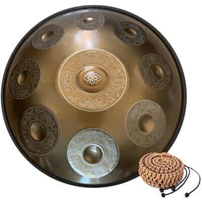 CHEWYZ 22Inch Handpan Steel Drum 440Hz 9Notes D Minor Steel Drum Instrumento para Profesionales y Principiantes, Ideal para Meditación, Yoga, Sound Healing (Color : Gold, Size : 12 Notes) CHEWYZ 22Inch Handpan Steel Drum 440Hz 9Notes D Minor Steel Drum Instrumento para Profesionales y Principiantes, Ideal para Meditación, Yoga, Sound Healing (Color : Gold, Size : 12 Notes)