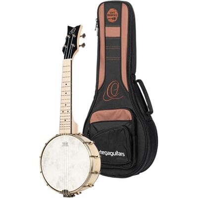 Ortega Guitars Ortega Banjolele de 4 cuerdas, Incluye funda, Ortega Guitars Ortega Banjolele de 4 cuerdas, Incluye funda,