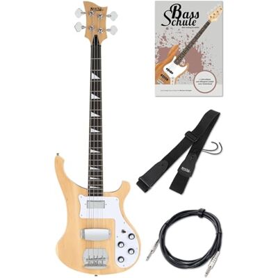 ROCKTILE Pro RB-400N Lumberjack Set de Bajo Eléctrico Natural, Cuerpo: tilo Serie Pro , Edición especial Rockin', Mástil: arce, Diapasón: palisandro, Incrustaciones: perloid, Mástil encolado ROCKTILE Pro RB-400N Lumberjack Set de Bajo Eléctrico Natural, Cuerpo: tilo Serie Pro , Edición especial Rockin', Mástil: arce, Diapasón: palisandro, Incrustaciones: perloid, Mástil encolado