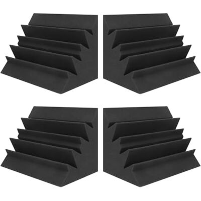 JBER Paquete 4 paneles de pared espuma acústica espuma estudio de 12 x 7 x 7 pulgadas, aislamiento insonorizado espuma para paneles pared con acabado de bloque esquina para estudios en casa y teatro JBER Paquete 4 paneles de pared espuma acústica espuma estudio de 12 x 7 x 7 pulgadas, aislamiento insonorizado espuma para paneles pared con acabado de bloque esquina para estudios en casa y teatro