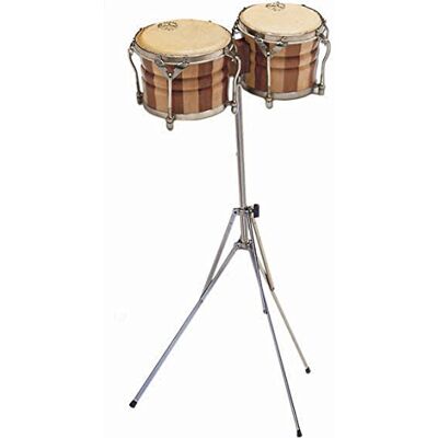 SAMBA MÚSICA Bongos profesional, parche piel duelas, tensores y soporte SAMBA MÚSICA Bongos profesional, parche piel duelas, tensores y soporte