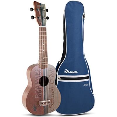 GEWA Soprano Ukulele Manoa Seaside Cuerpo Sapelli Tapa Diseño Seaside Beach Club Mate incl. Funda acolchada K-SO-BC GEWA Soprano Ukulele Manoa Seaside Cuerpo Sapelli Tapa Diseño Seaside Beach Club Mate incl. Funda acolchada K-SO-BC