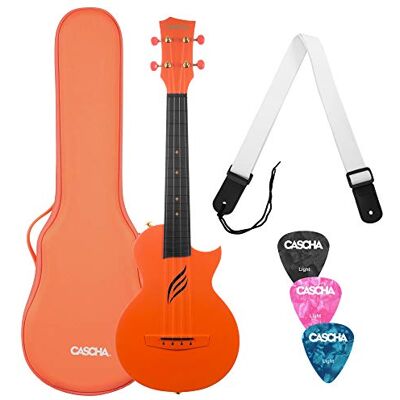 Cascha Juego con ukelele para concierto de fibra de carbono, kit para principiantes Cascha Juego con ukelele para concierto de fibra de carbono, kit para principiantes