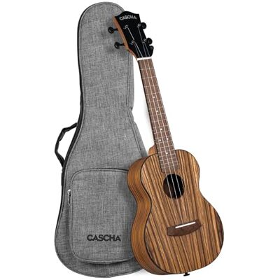 Cascha Ukelele Zebra Wood – Madera de cebra de alta calidad, sonido cálido, cuello okoume, diapasón de nogal, acabado mate, cuerdas de carbono de , incluye bolsa de transporte Cascha Ukelele Zebra Wood – Madera de cebra de alta calidad, sonido cálido, cuello okoume, diapasón de nogal, acabado mate, cuerdas de carbono de , incluye bolsa de transporte