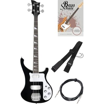 ROCKTILE Pro RB-400B Blackbird E-Bass Black Set, Bajo, Cuerpo: tilo Serie Pro de , Modelo especial Rockin', Mástil: arce, Diapasón: palisandro, Incrustaciones: perloid, Mástil encolado ROCKTILE Pro RB-400B Blackbird E-Bass Black Set, Bajo, Cuerpo: tilo Serie Pro de , Modelo especial Rockin', Mástil: arce, Diapasón: palisandro, Incrustaciones: perloid, Mástil encolado