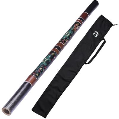 Australian Treasures Bambú Didgeridoo 120cm – Verde Gekko Diseño con tono bajo cálido Australian Treasures Bambú Didgeridoo 120cm – Verde Gekko Diseño con tono bajo cálido