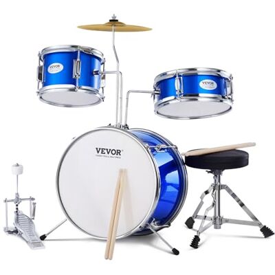VEVOR Juego de Batería para Niños, 3 piezas, Juego de Batería para Principiante con Pedal de Platillo de Trono Ajustable dos Pares de Baquetas, Tom, Caja, Bombo, Kit de Batería de Iniciación, Azul VEVOR Juego de Batería para Niños, 3 piezas, Juego de Batería para Principiante con Pedal de Platillo de Trono Ajustable dos Pares de Baquetas, Tom, Caja, Bombo, Kit de Batería de Iniciación, Azul