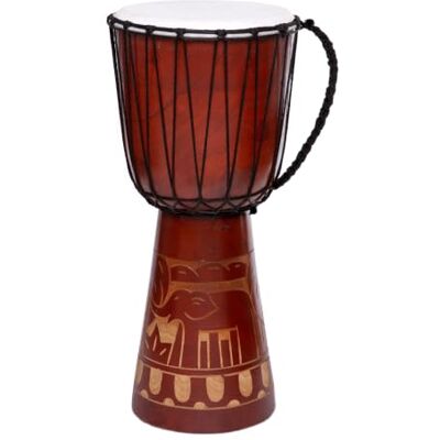 Ciffre Tambor Djembe grande de 50 cm, tambor Bongo, elefante, marrón, comercio justo, sonido superior Ciffre Tambor Djembe grande de 50 cm, tambor Bongo, elefante, marrón, comercio justo, sonido superior