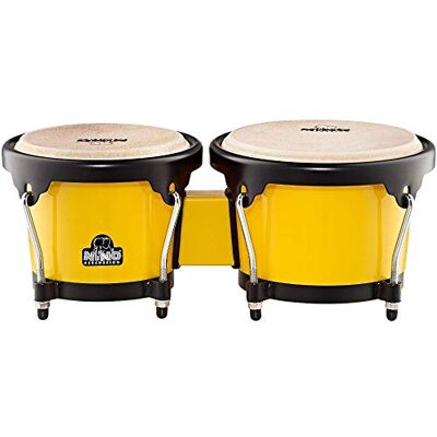 Nino Percussion Plus-BK NINO17Y Bonghi con Tiras 2 Unidades, Color Amarillo Nino Percussion Plus-BK NINO17Y Bonghi con Tiras 2 Unidades, Color Amarillo