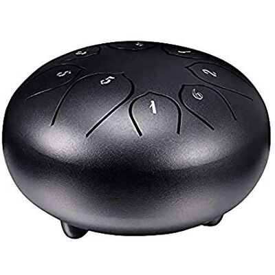 Iwinna Steel Tongue Drum, 6 Inch Hand Pan Percussion Drum 8 Tune Percussion Instruments, Drum with Drumsticks & Carrying Bag, Tutorial Book, 4 Finger Picks (Black) Iwinna Steel Tongue Drum, 6 Inch Hand Pan Percussion Drum 8 Tune Percussion Instruments, Drum with Drumsticks & Carrying Bag, Tutorial Book, 4 Finger Picks (Black)