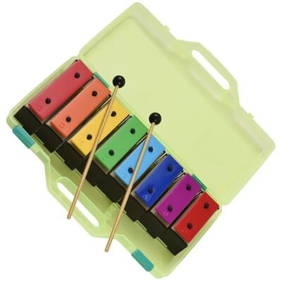 Dabur BABYCE Glockenspiel Resonador de Placa de Metal extraíble Glockenspiel Coloreado de 8 Notas con Instrumento de percusión de mazo Dabur BABYCE Glockenspiel Resonador de Placa de Metal extraíble Glockenspiel Coloreado de 8 Notas con Instrumento de percusión de mazo