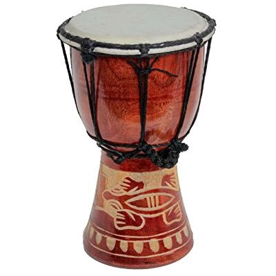 Ciffre 20 cm Yembé niños tambor de Bongo Gecko de madera tallada A3 Ciffre 20 cm Yembé niños tambor de Bongo Gecko de madera tallada A3