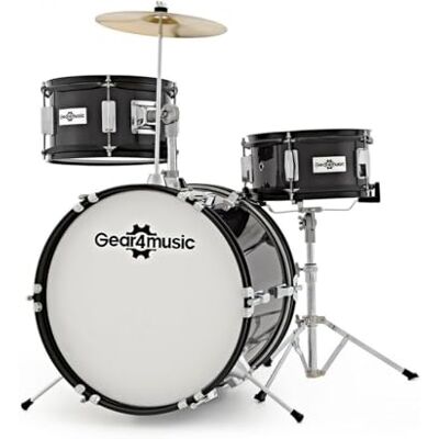 gear4music Kit de Batería Infantil 3 Piezas para Niños 5-10 Años Para niños de 5-10 años, tamaño reducido evita sobreesfuerzos, pinza de caja ajustable, taburete incluido gear4music Kit de Batería Infantil 3 Piezas para Niños 5-10 Años Para niños de 5-10 años, tamaño reducido evita sobreesfuerzos, pinza de caja ajustable, taburete incluido