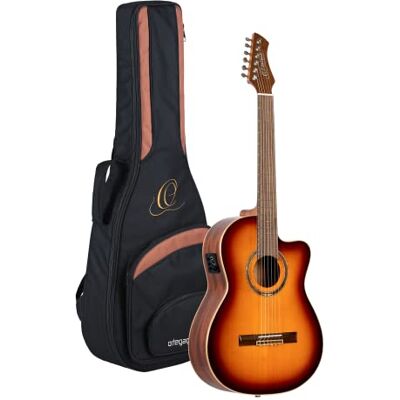 Ortega Guitars ORTEGA Performer Series Concert Guitar 44 Mástil delgado Tapa de abeto y Preamp y funda Ortega Guitars ORTEGA Performer Series Concert Guitar 44 Mástil delgado Tapa de abeto y Preamp y funda