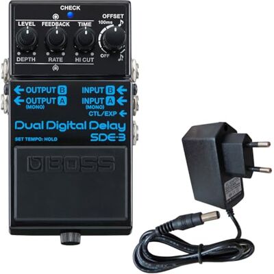 Boss SDE-3 Digital Dual Delay Pedal de retardo con fuente de alimentación keepdrum de 9 V Boss SDE-3 Digital Dual Delay Pedal de retardo con fuente de alimentación keepdrum de 9 V